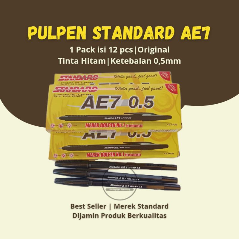 

(6Pcs) Ballpoint Pulpen Standard AE7 0,5 Original