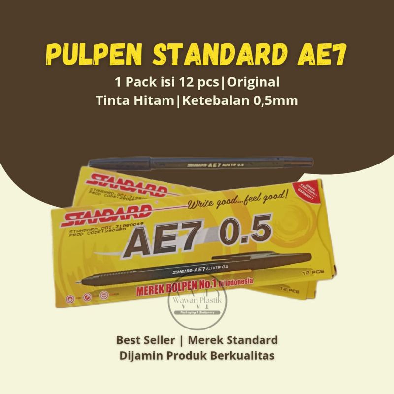 

Pulpen Standard AE7 0.5 / Bulpen Standard AE7 Hitam Original