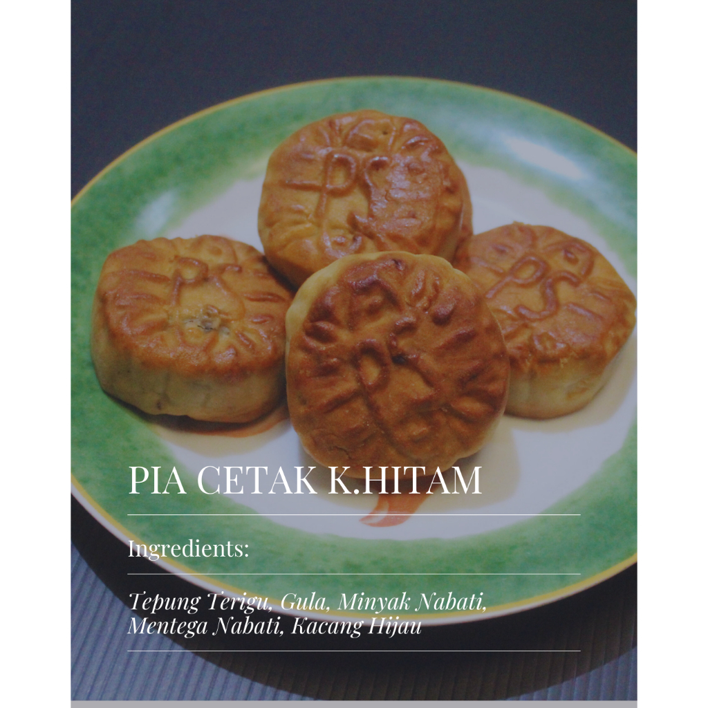 

NOB PHING SIANG PIA RASA KACANG HITAM / KUMBU HITAM VEGETARIAN HALAL 5pcs/pack Pia Cetak Kue Bulan