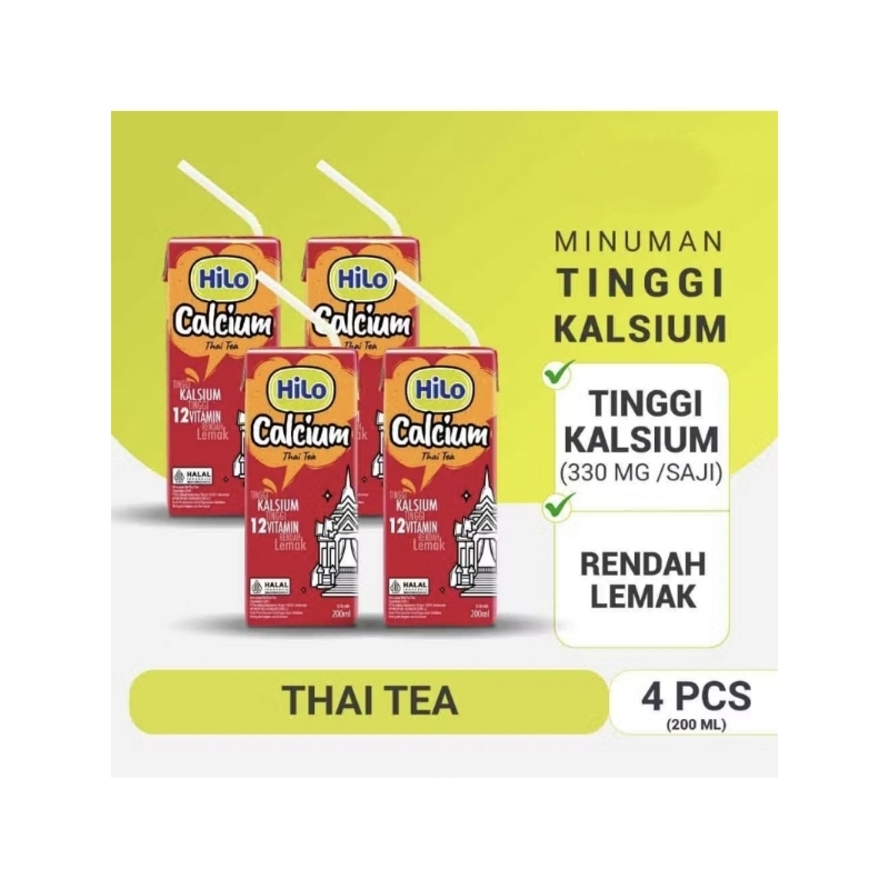 

CLEARANCE SALE - HiLo UHT Thai Tea Ready To Drink 200ml (4 tetrapack) - Minuman Tinggi Kalsium Rendah Lemak - ED dibawah 6 bulan