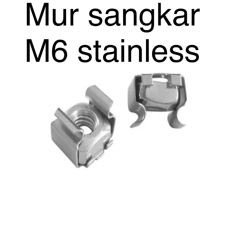 cage nut/ mur sangkar M6 stainless 304