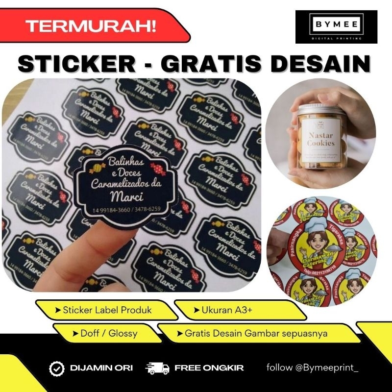 

BYMEE/Stiker Label Produk/Stiker murah/sticker label jualan/Kiss Cut/ setengah putus