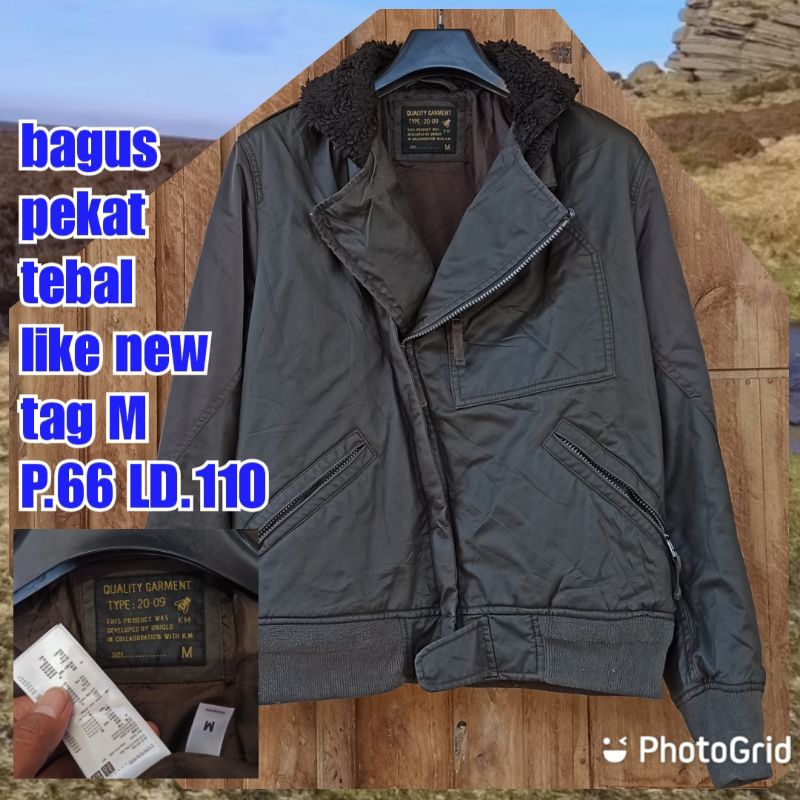 jaket work kerja casual racing ramones uniqlo