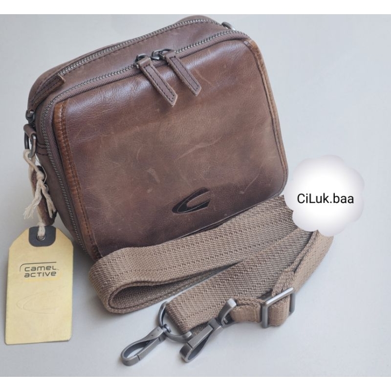 [NEW  SIAP KIRIM  ] TAS SELEMPANG / WAISTBAG / TAS PINGGANG CAMEL ACTIVE  - DISSTRESSED VINTAGE LEAT
