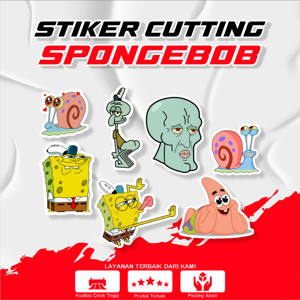 

STIKER CUTTING LUCU SPONGEBOB SUDAH ANTI AIR TINGGAL TEMPEL