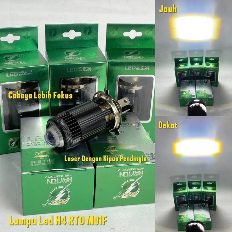 DOP LED H4 FOKUS 30 WATT BOHLAM LAMPU LASER DEPAN MOTOR