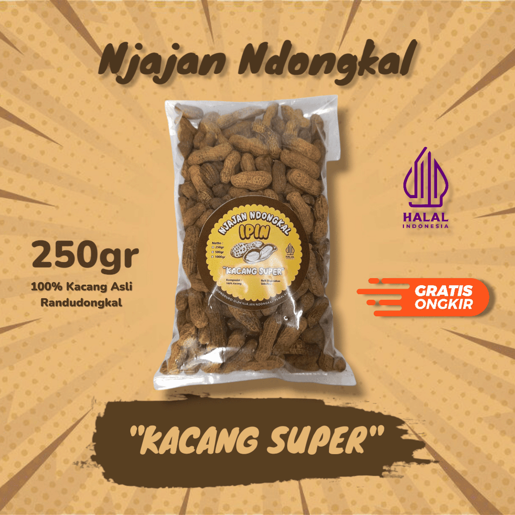 

KACANG SUPER" Asli Ndongkal - 250gr