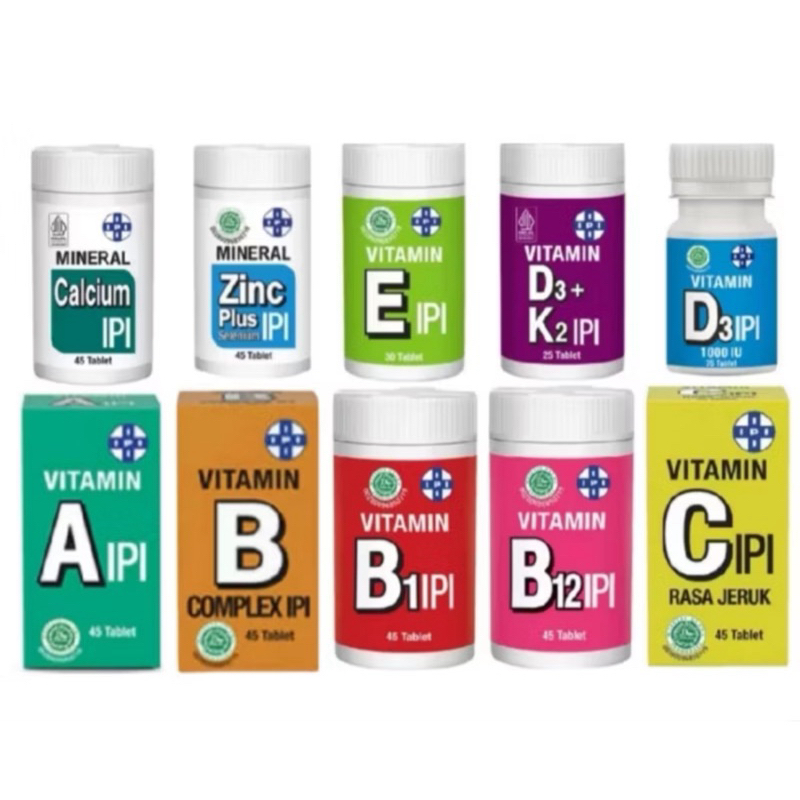 Vitamin A IPI, Vitamin B1 IPI, Vitamin B12 IPI, Vitamin B Complex IPI, Vitamin C IPI, Calcium IPI, V