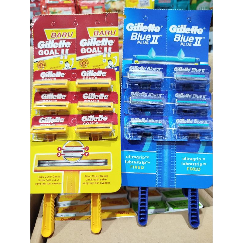 Gillette Silet Cukur kumis jenggot 2mata Pisau garuk kuning & Biru/cukur kumis/Gillette