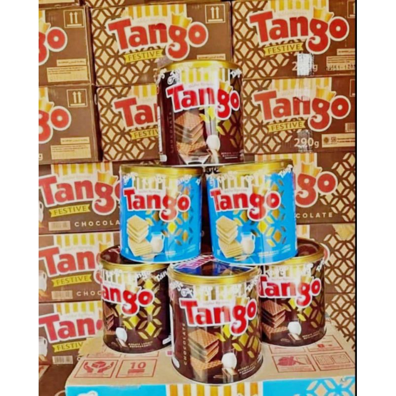 

Wafer tango kaleng vanila dan coklat