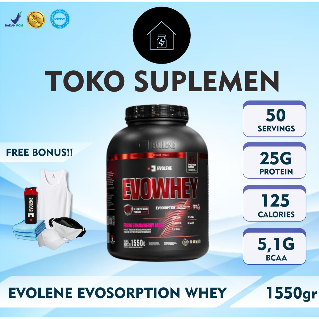 EVOLENE EVOSORPTION 50 SACHETS - WHEY PROTEIN EVOWHEY EVOSORPTION ISOLATE 50S (1550 GRAM) SASET