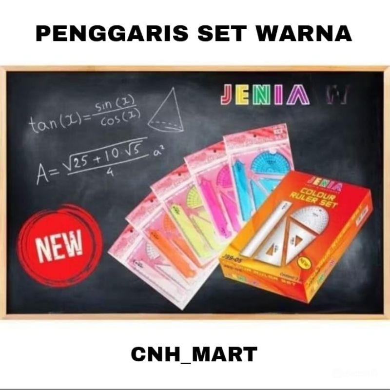

Pengaris Matematik Set Jenia J99 - 05 - 4 In 1 Segitiga Busur 15 CM Mathematical Set