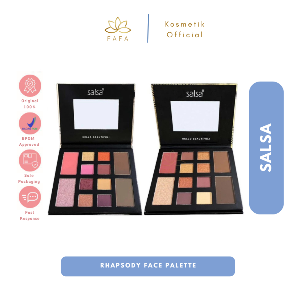 SALSA Rhapsody Face Palette - Palet Eyeshadow Blush On Contour Highlighte