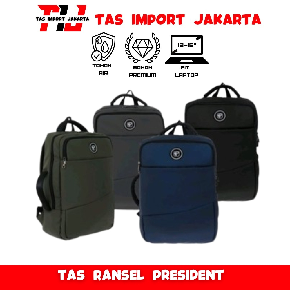 Tas Ransel President CK717 Ransel Laptop Anti Air Pria Wanita Backpack Ringan