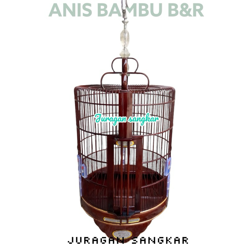 Sangkar kandang anis bambu BnR B&R logo terbaru