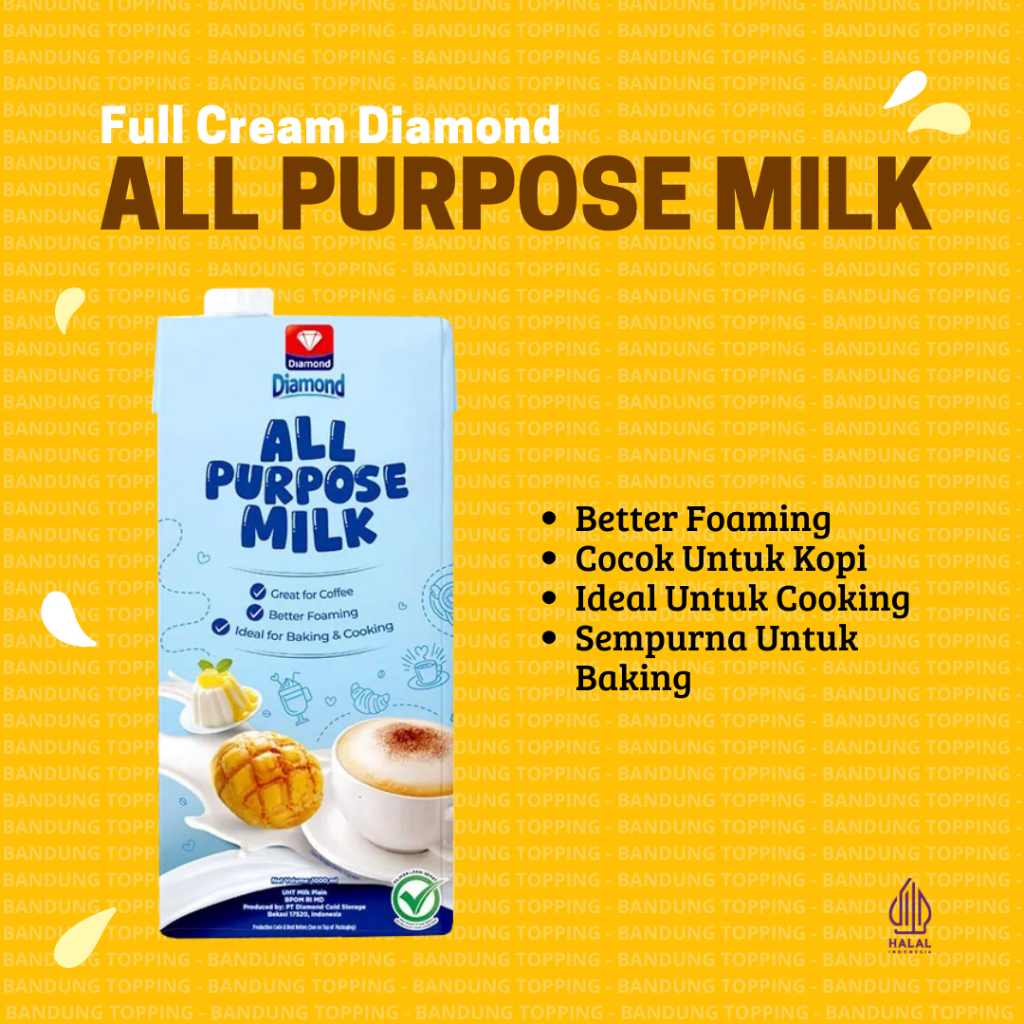 

All Purpose Milk Diamond / UHT Milk Plain / susu full cream 1Liter khusus instan