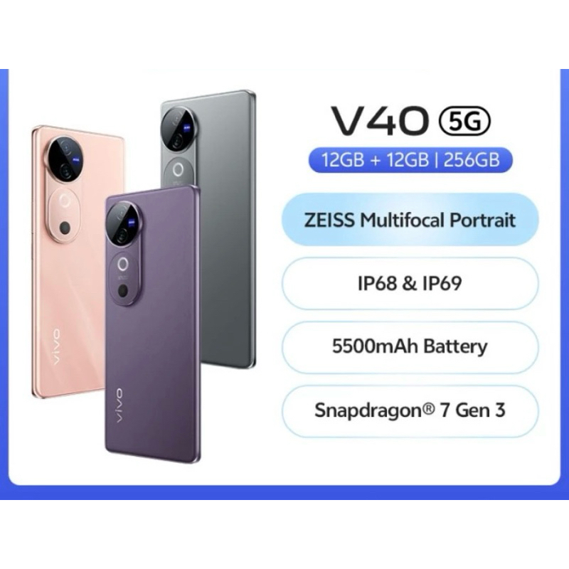 Vivo V40 (5G) RAM 12GB Internal 256GB Baterai 5500 mAh