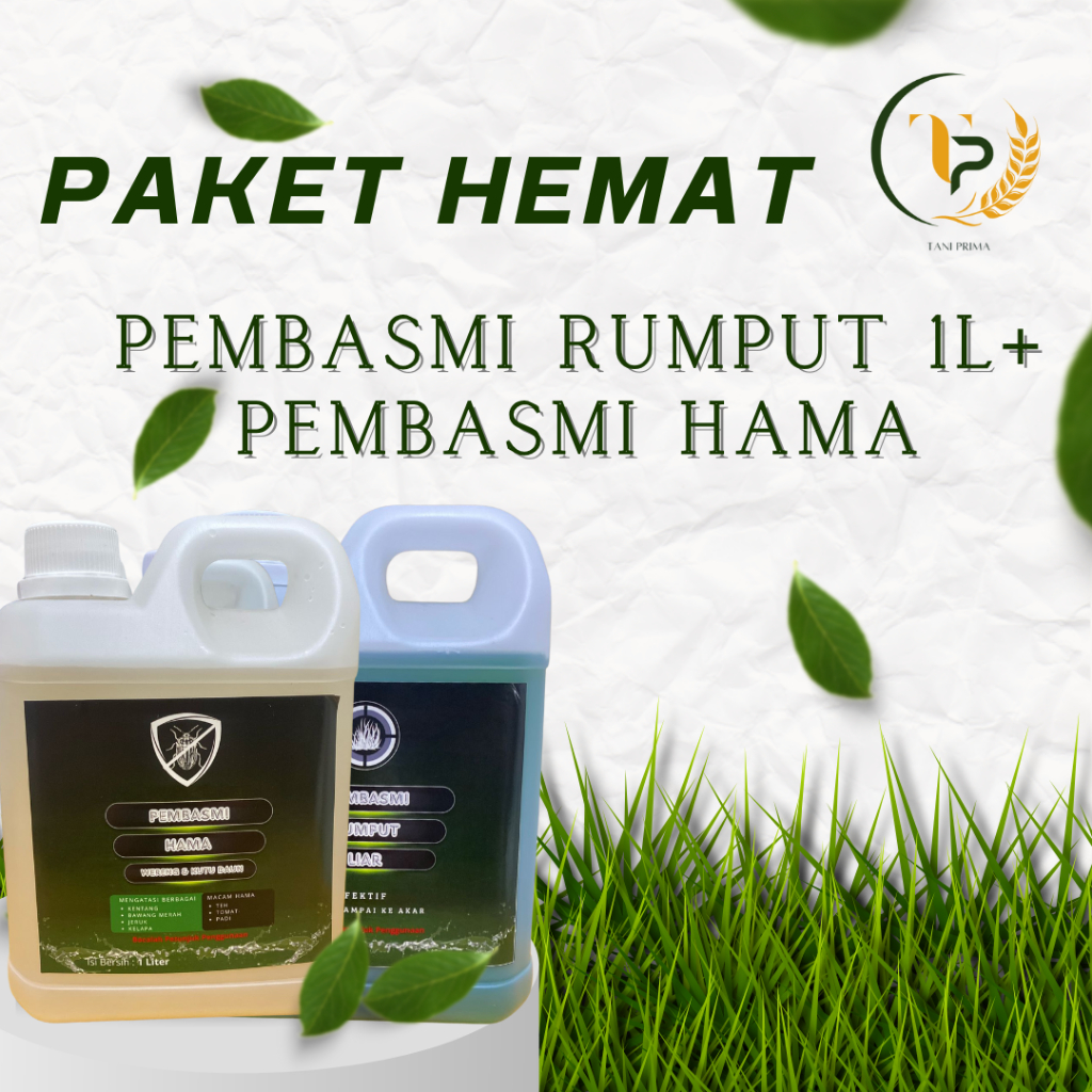 Paket Hemat Obat Pembasmi Rumput 1 Liter & Pembasmi Hama 1 Liter