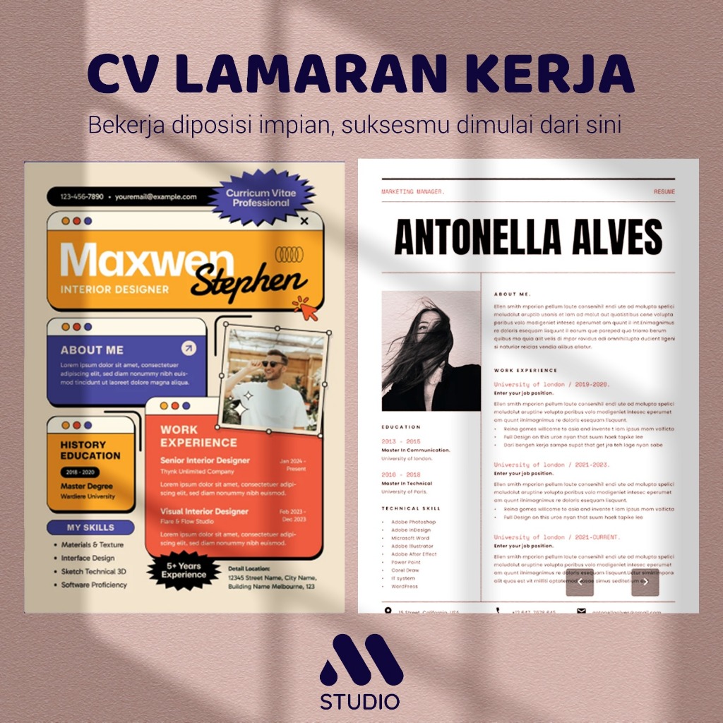 

Lamaran Kerja Daftar Riwayat Hidup Resume CV ATS Friendly Curriculum Vitae Cover Letter Portofolio
