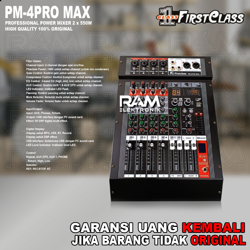 Power Mixer 4 Channel FIRSTCLASS PM 4PRO MAX | PM4PRO MAX | PM 4 PRO MAX Original