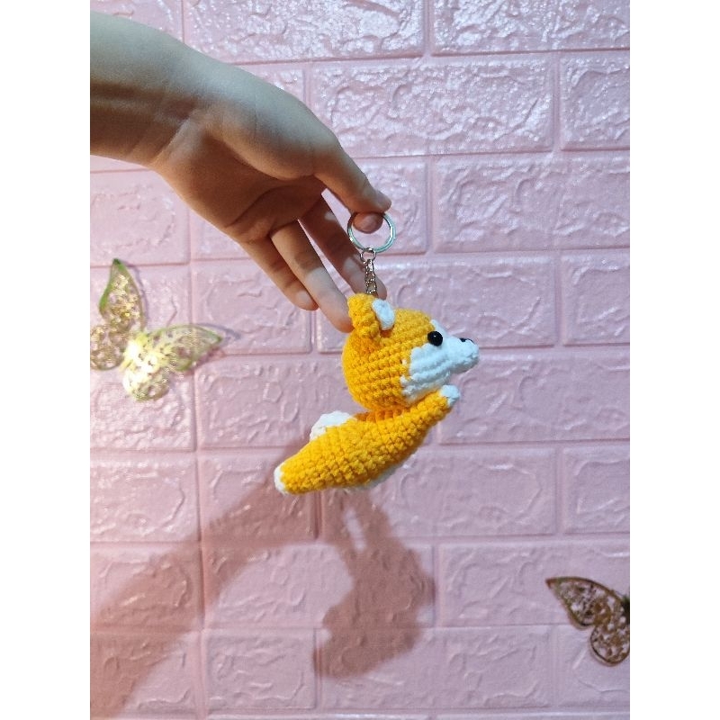 littlecrochety corgi keychain / gantungan kunci corgi amigurumi / boneka corgi