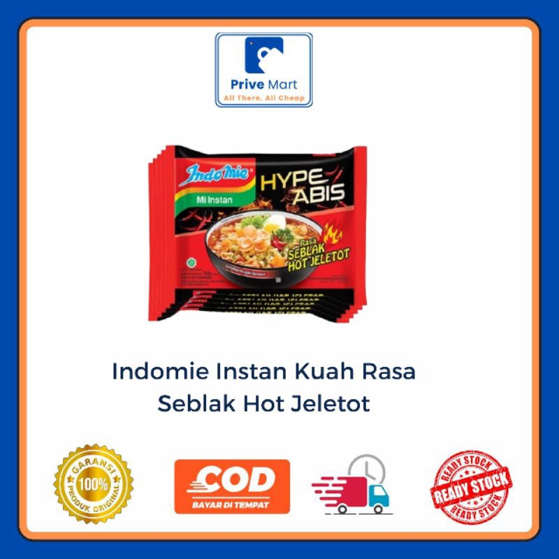 

Indomie Kuah Seblak Hot Jeletot 75g Prive Mart
