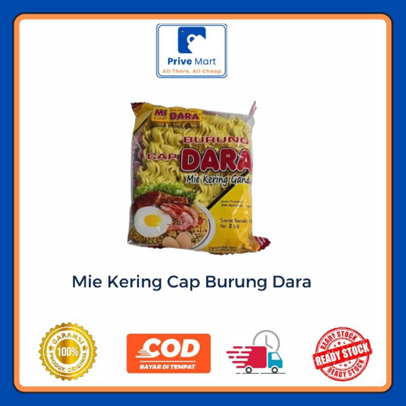 

Mie Kering Cap Burung Dara 131g Isi 2biji Prive Mart