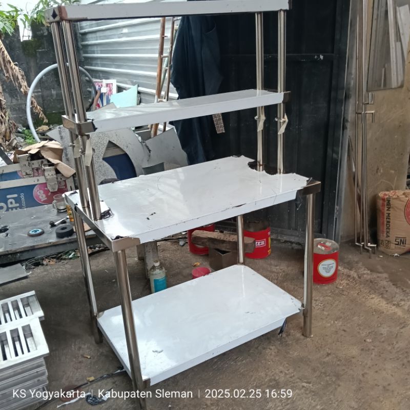 Meja dapur stainless 120x70x80/120x30x70