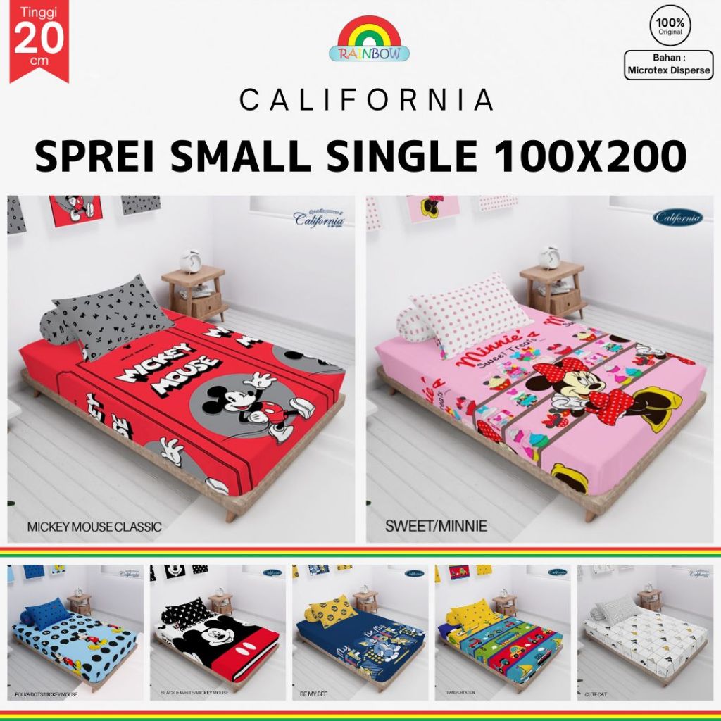 [Anak] California - Sprei FITTED S Single (100x200) Terlaris Pilihan EDISI ANAK