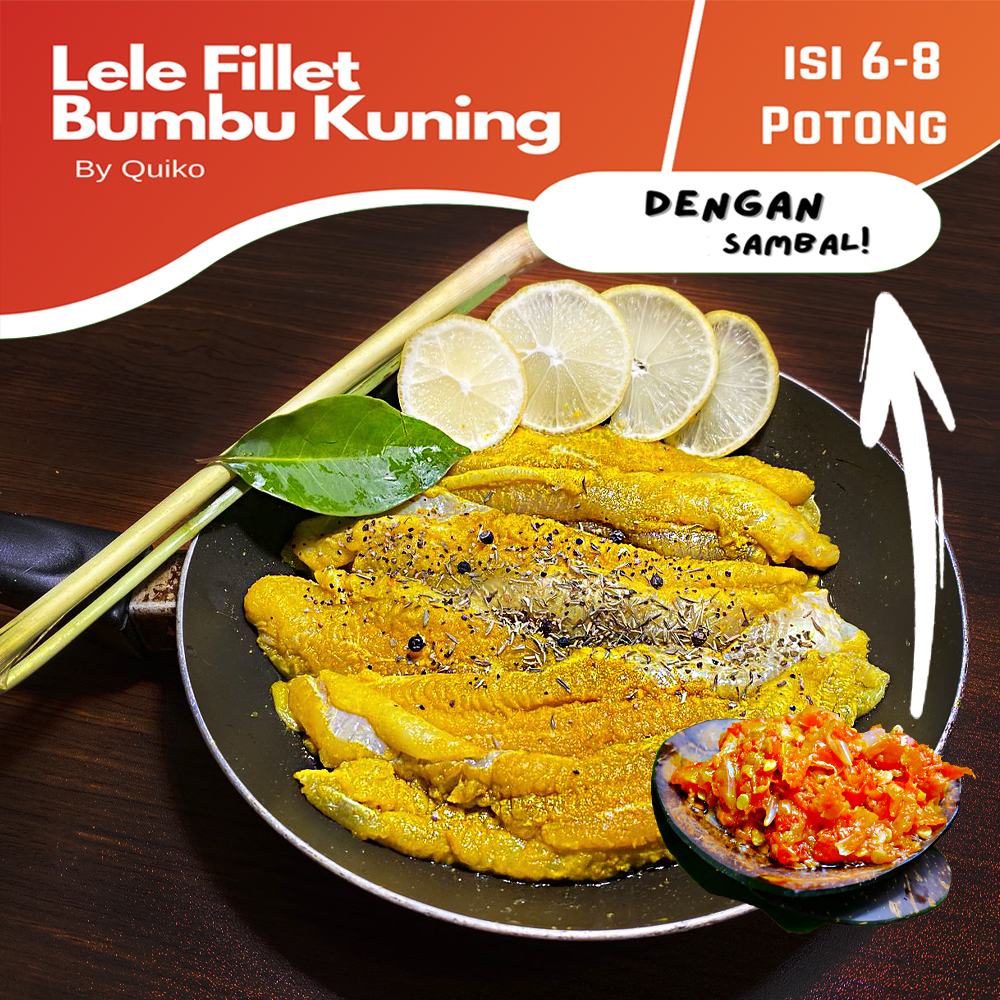

QUIKO lele filet bumbu kuning DENGAN SAMBAL tanpa tulang tanpa duri (langsung dari peternak)