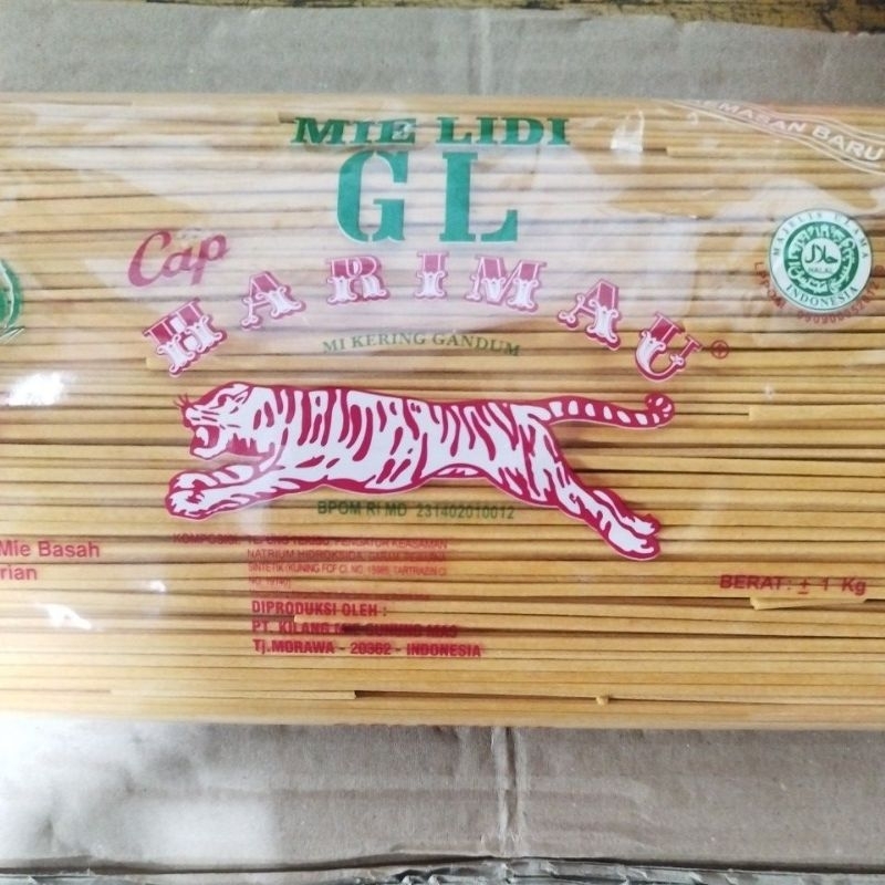 

Mie lidi/Mie gomak cap Harimau Kuning 1kg