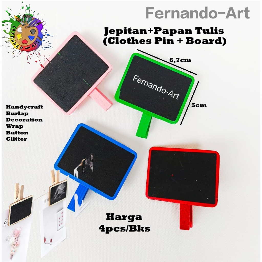 

4pcs Mini Blackboard Clip Bahan Kayu Papan Tulis Kapur Jepitan Harga Price Tag Chalkboard Mini