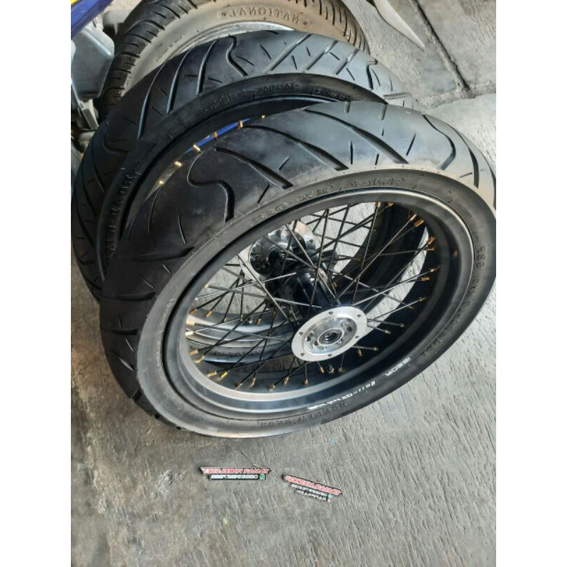 Wheelset Supermoto KLX 250/300 PNP D-Tracker Ring 17 Ban Paket Hemat