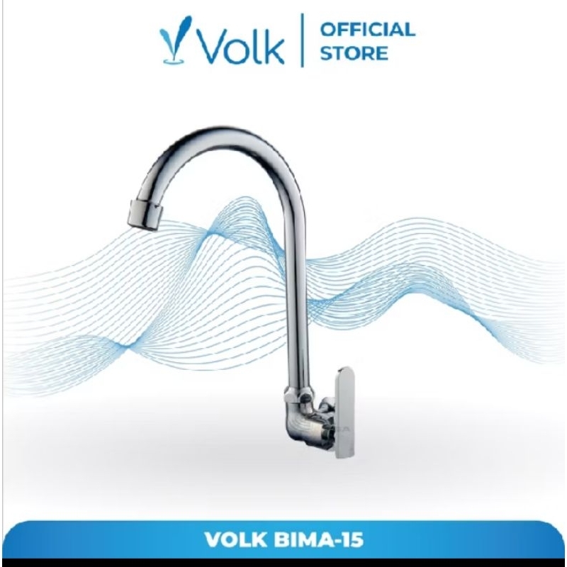Volk Bima 15 Kran Air Cuci Piring Tembok Babet / wall Sink Tap Zinc