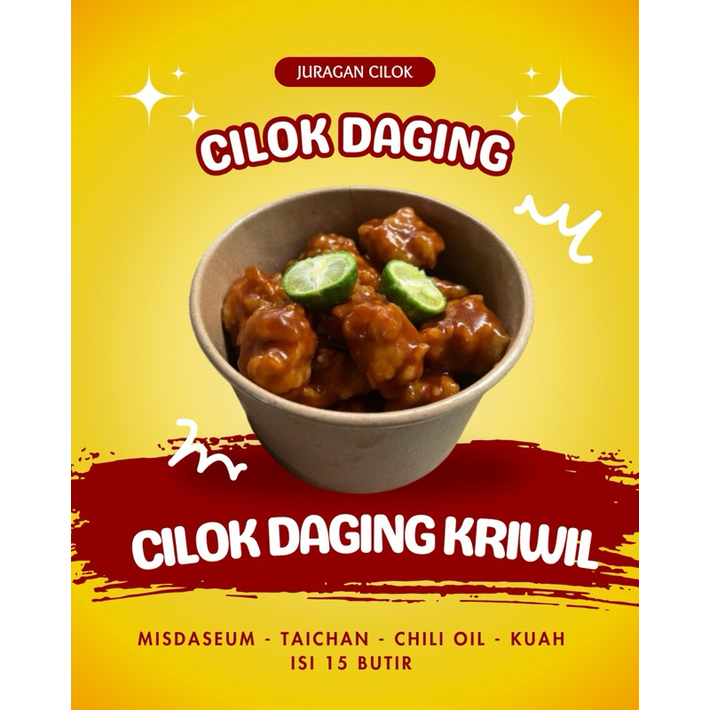 

CILOK DAGING KRIWIL DAN CILOK TAHU kemasan instan isi 15 butir