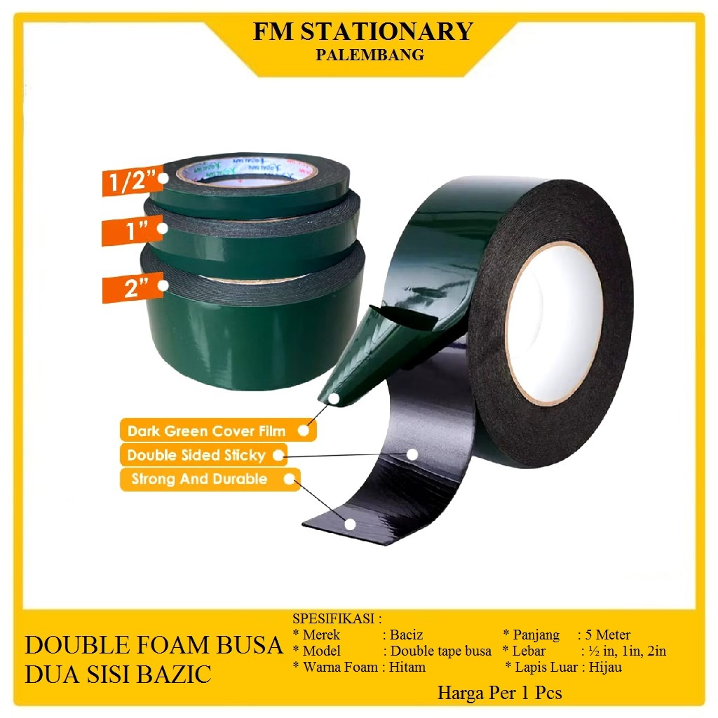 

Double Foam Tipe Bazic Busa Solasi Bolak Balik/Double foam isolasi Perekat Selotip