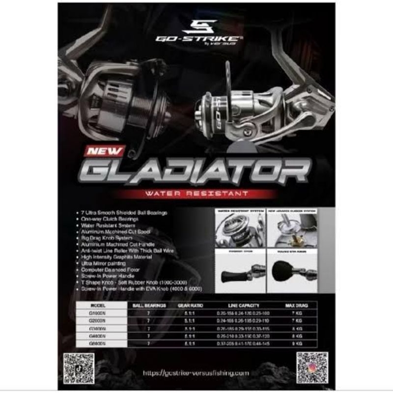 REEL VERSUS GO STRIKE GLADIATOR 6000 new
