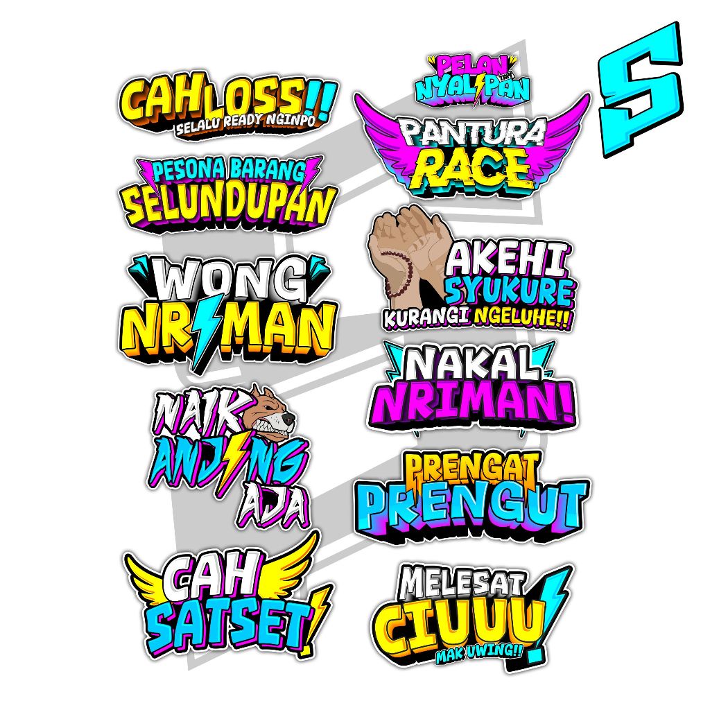 STIKER PACK WONG NRIMAN PANTURA RACE PRENGAT PRENGUT CAH SAT SET PELAN TAPI NYALIPAN ISI 10