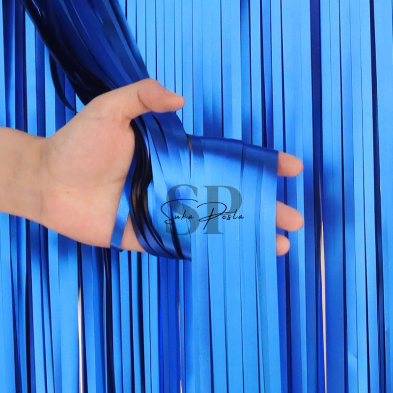 TIRAI RUMBAI DOFF BIRU TUA / TIRAI BIRU TUA / TIRAI RUMBAI PESTA / TIRAI RUMBAI FOIL DOFF / TIRAI FO