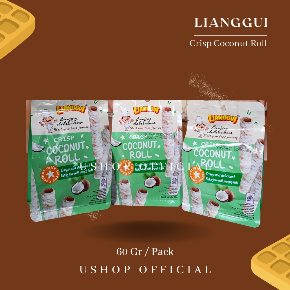 

Lianggui Crisp Coconut / Choco Roll 60 Gr/ Pack - TBT