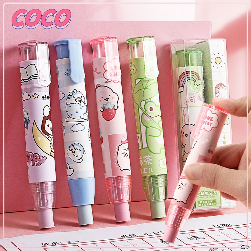 

Eraser Pen/Mechanic Eraser / Penghapus mekanik Cute FREE 2 pc Refill-coco_market