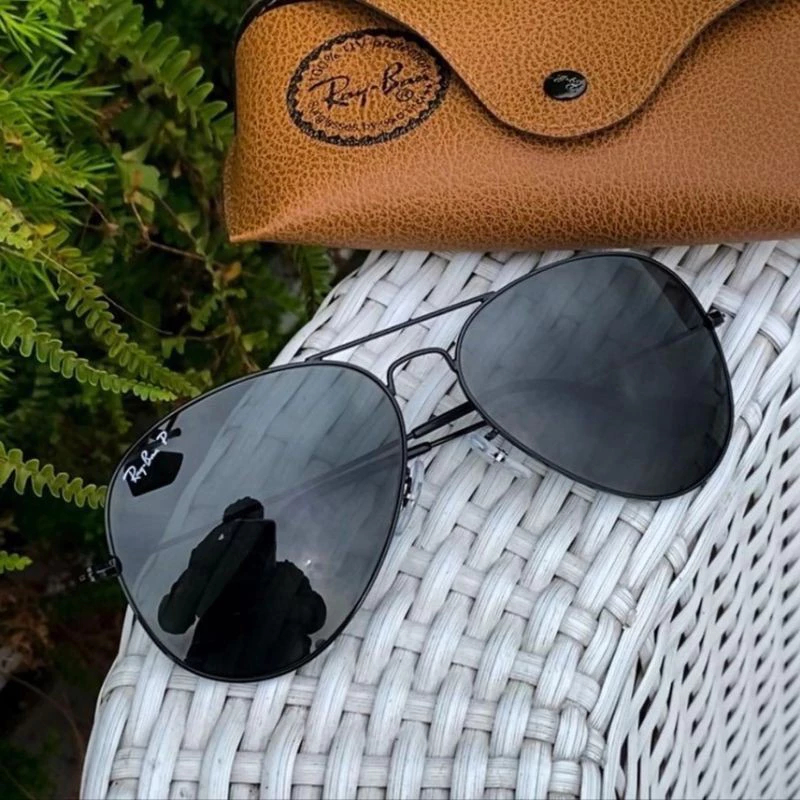 Kacamata RAYBAN AVIATOR RB3026 Lensa Kaca Polarized Full Black