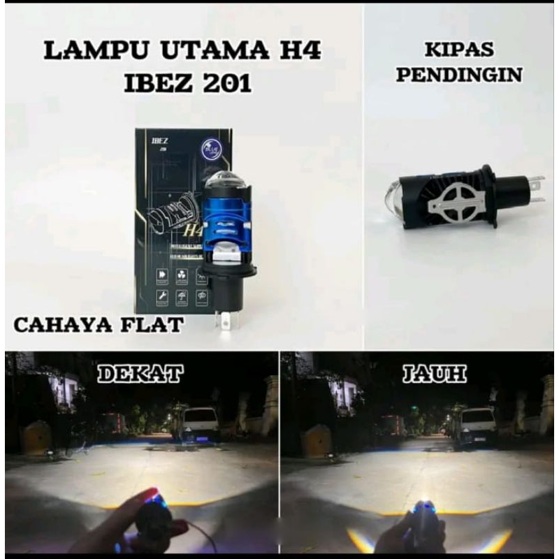 Mini Biled H4 Pnp + Kipas Ibez 201 Super Bright Universal Mobil Motor ninja vixion scoopy verza cbr 