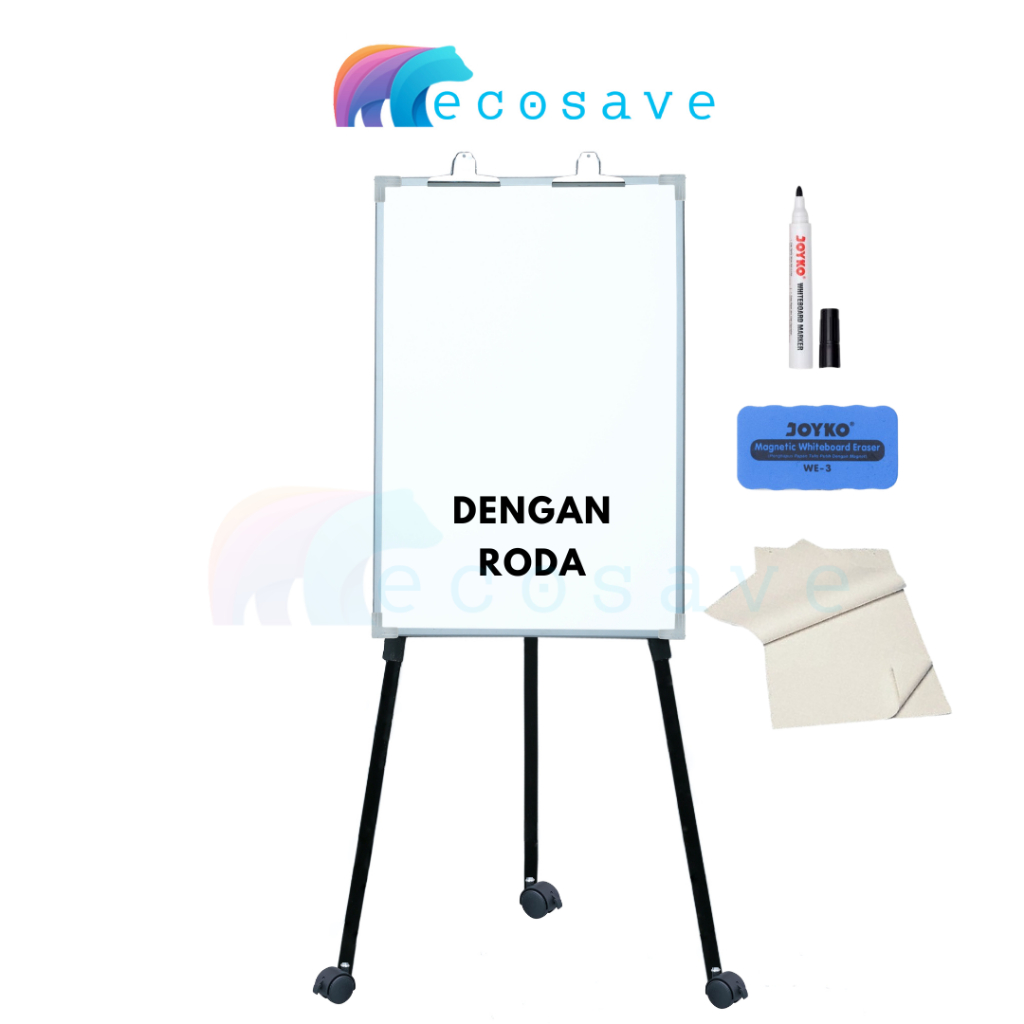 

Flipchart Roda Non Magnetic Flip Chart Whiteboard Standing Portable Papan Presentasi White Board Non Magnetik Portabel 3 Kaki Beroda 60x90 70x100 75x100 90x120 cm