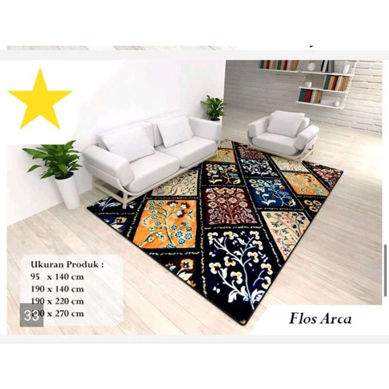PROMO!!  Ambal Malaysia Ukuran 190 x 270 / Karpet Lantai Banyak Motif Karakter Embos Bunga