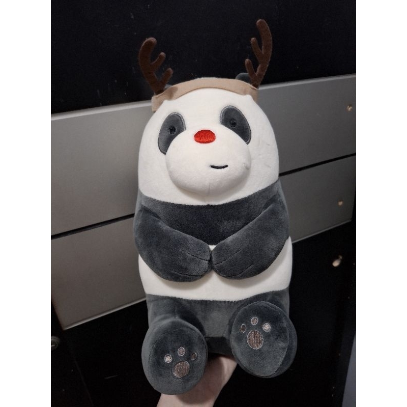 Boneka We Bare Bears Panda Deer Plush Reindeer Christmas Miniso 