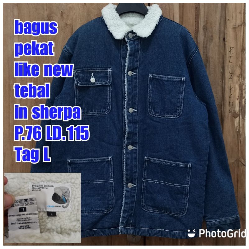 jaket work kerja casual core coat jeans sherpa tebal
