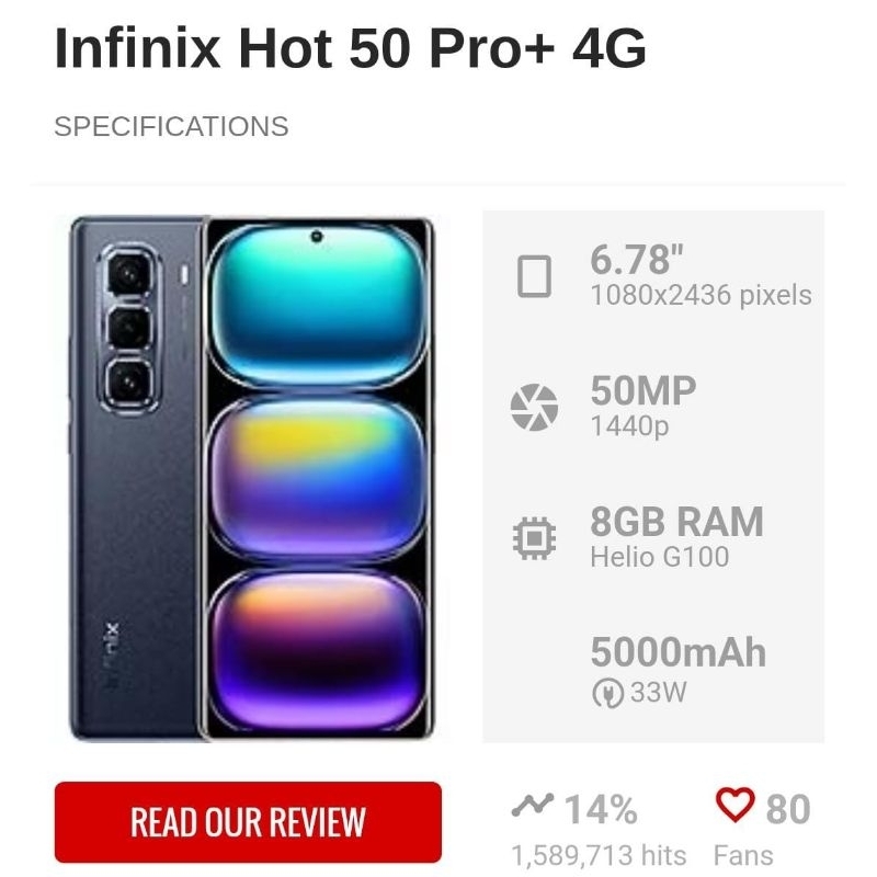 New Infinix Hot 50 Pro Plus 8-256 Layar Lengkung No Repack