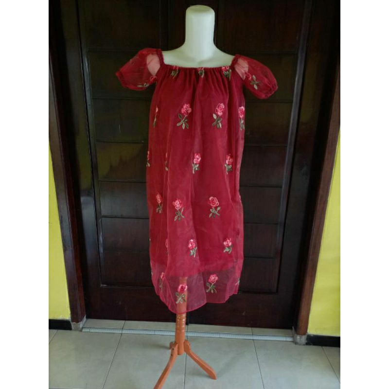 NEW Sale korean dress organza mix bordir