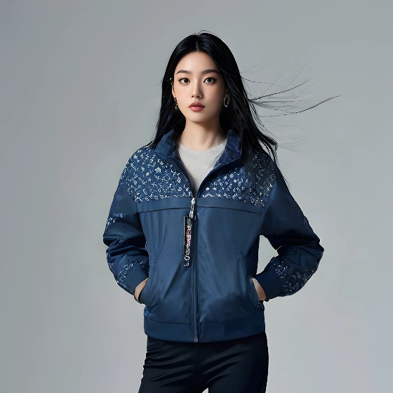 Whyme Jaket Parasut Wanita Navy  Sailor Zipper